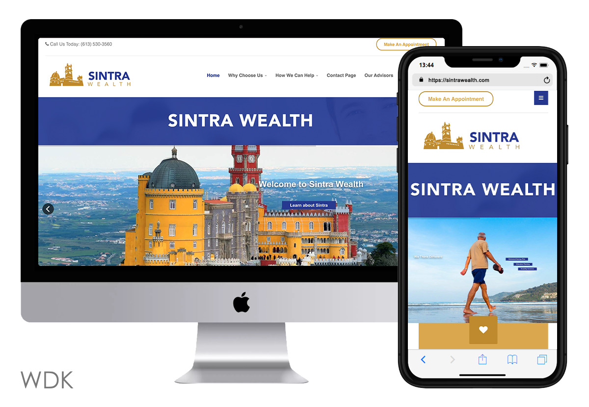 Website Design Kingston portfolio image of Sintra Wealth