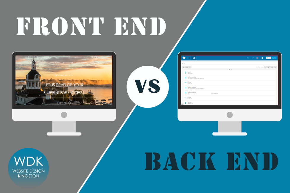 difference between front and back end development