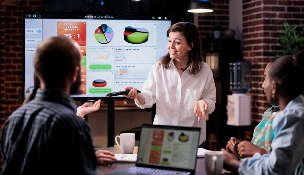 marketing team analyzing the a target market