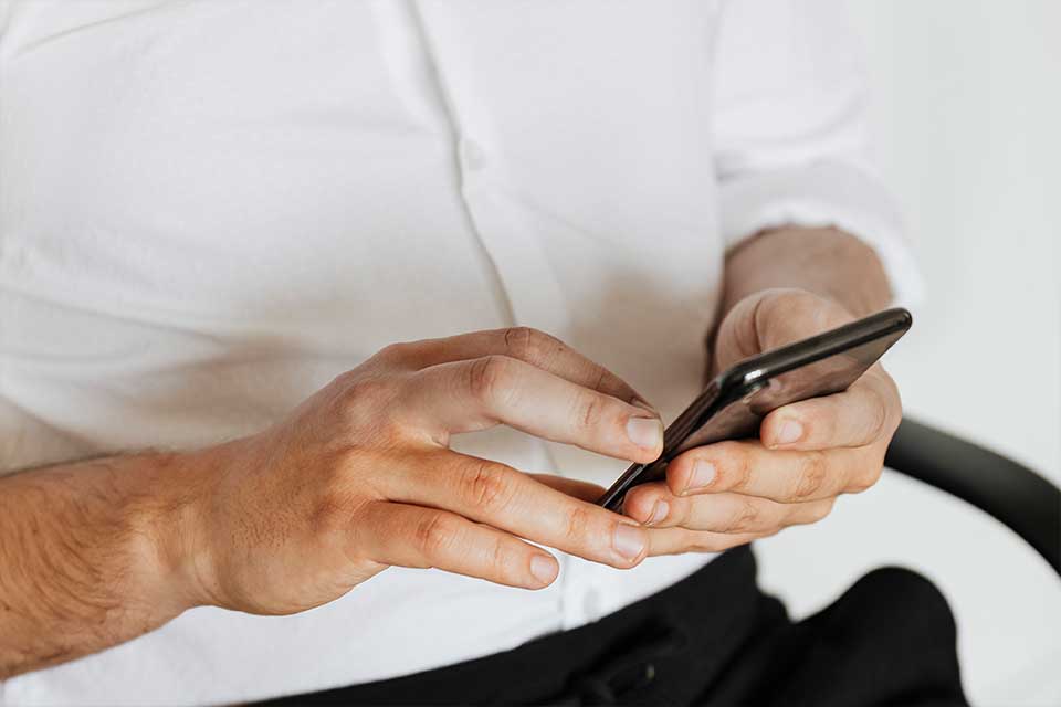 mobile browsing on a phone