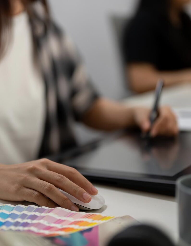 drawing a design on a tablet