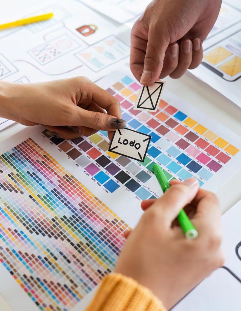 logodesig-3 colour pallets and logo planning