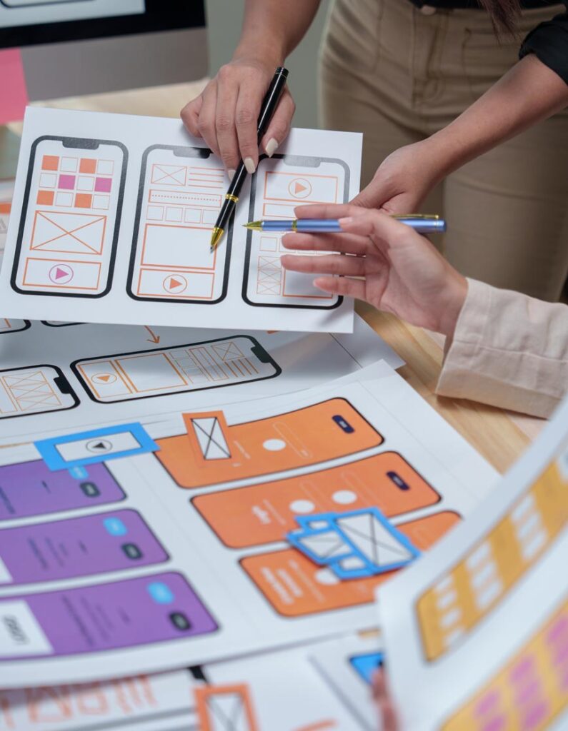 Team discussing mobile user experience